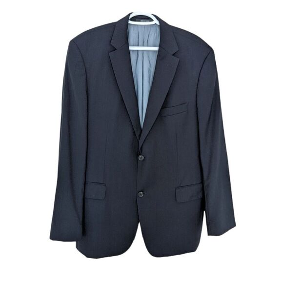 HUGO Boss Wool Suit Blazer Navy 100% Wool 44R US - Picture 1 of 15